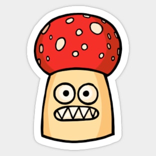 Concerned Amanita Mushroom Sticker